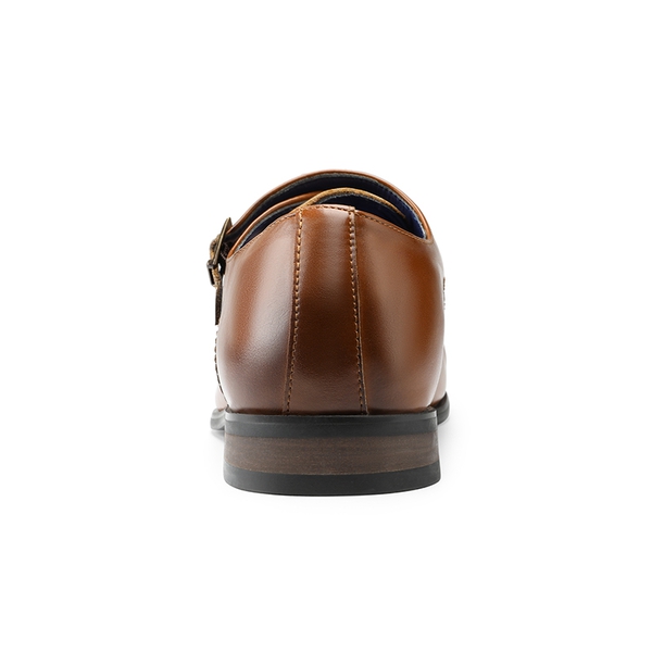 Men's Wide Monk Strap Oxford Shoes - CAMEL - 4
